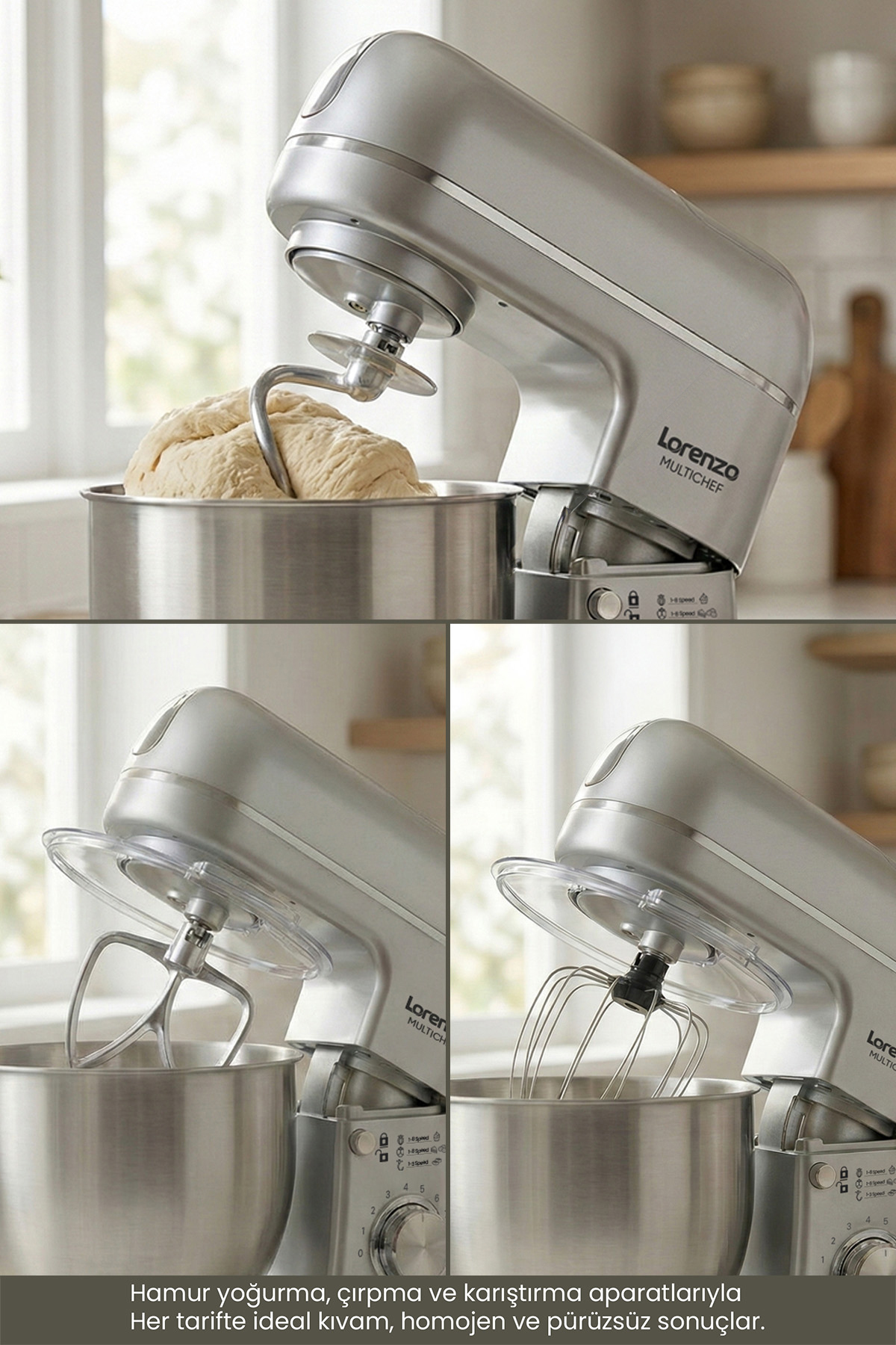 Lorenzo Multichef Stand Mixer 3in1 Hamur Yoğurma Blender Et Kıyma