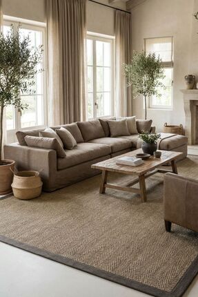 Cool Halı Boston M208 Hav Toz Vermez Kolay Temizlenen Hasır Doku Balık Sırtı ...