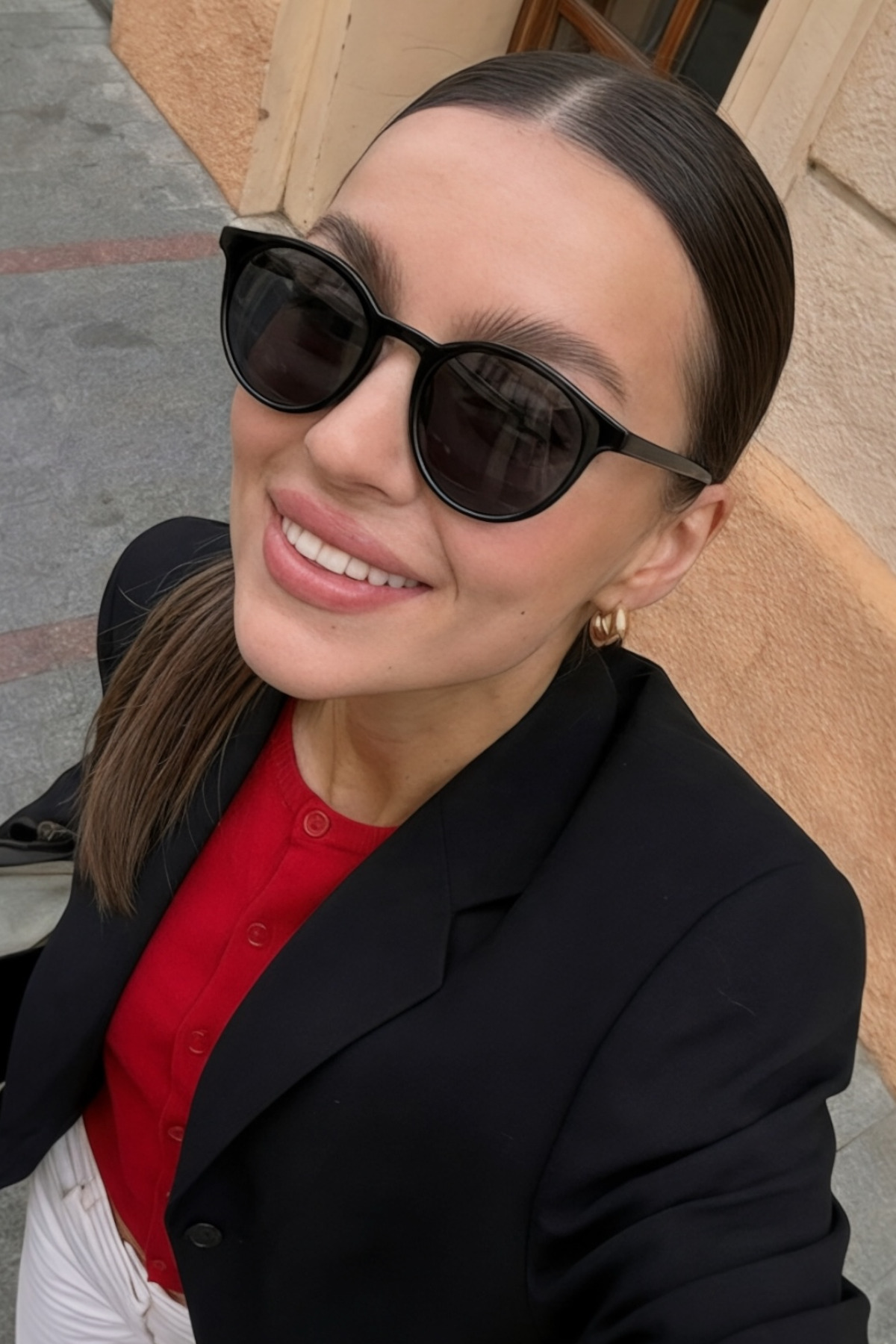 Eyesofia Bernard Unisex Kemik Oval Siyah Güneş Gözlüğü görsel 2