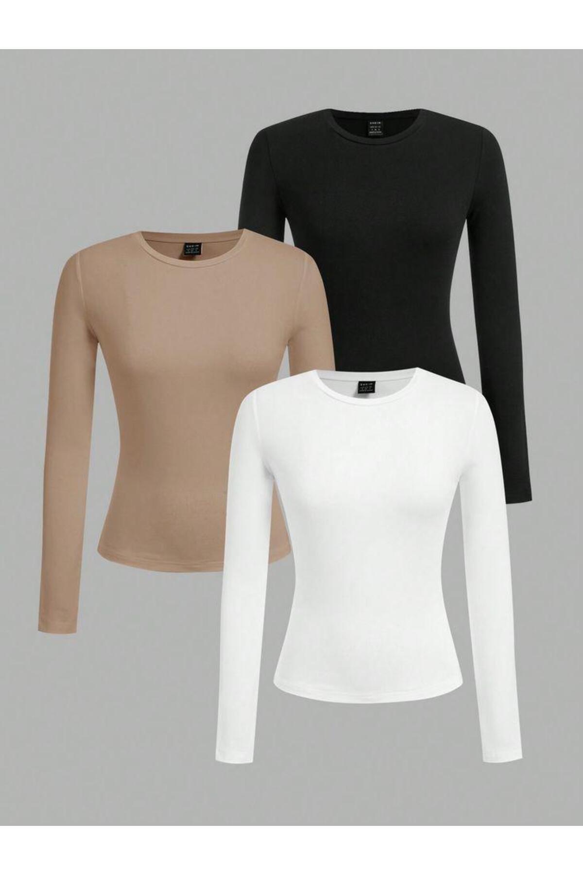 ÖZ PAMUK Obična tkanina, trodelni komplet Sa likrom Elastično okrugla kragna ...