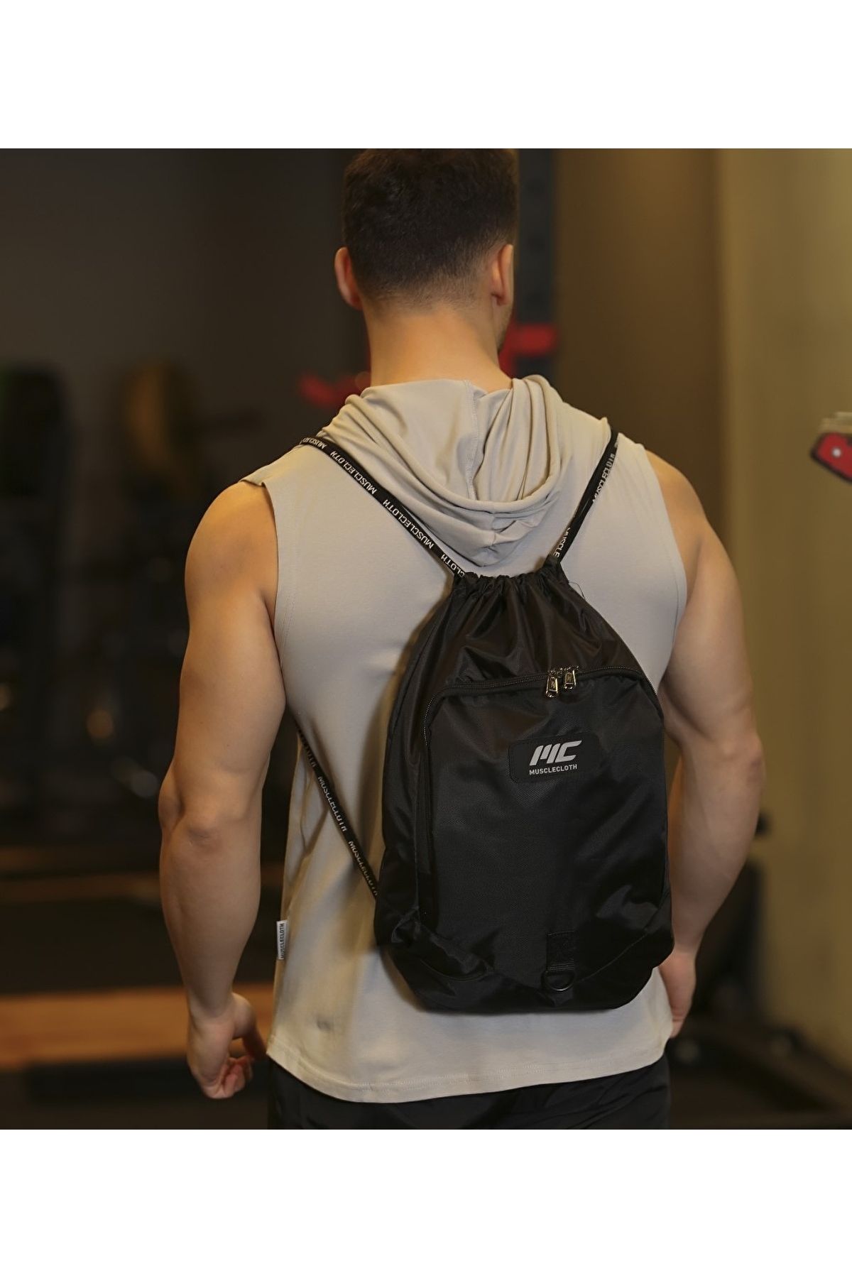 MUSCLECLOTH  Sackpack Spor Çanta Siyah - Görsel 3