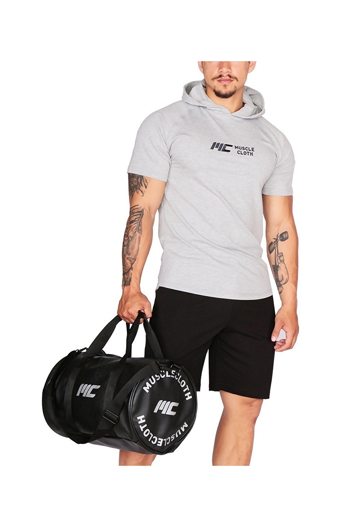 MUSCLECLOTH  Deri Silindir Çanta Siyah 24 L - Görsel 5