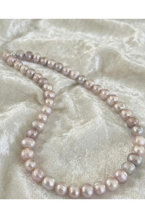 Zokak Sertifikali Gerçek Pembe Inci Kolye 925 Ayar Gümüs Dogal Tas Pembe Inci...