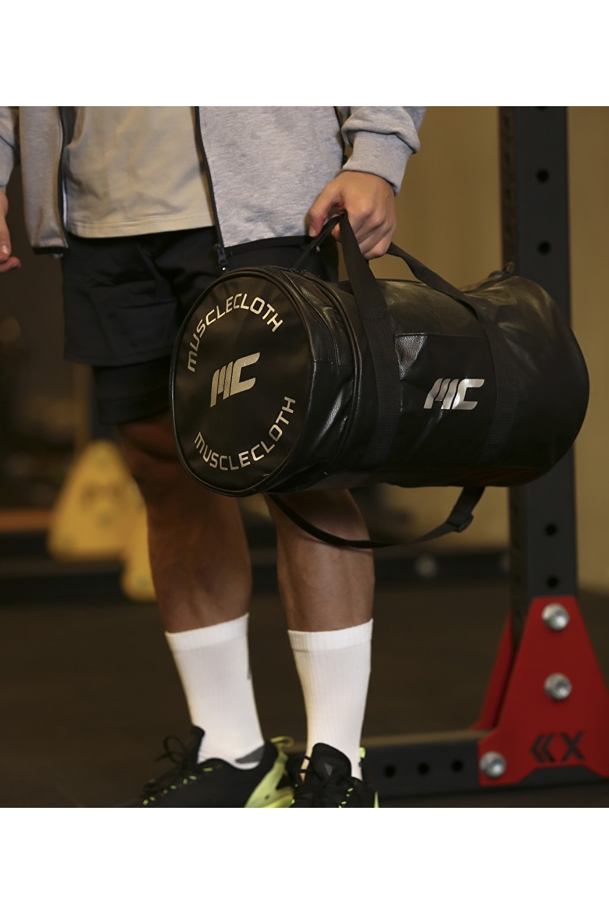 MUSCLECLOTH  Deri Silindir Çanta Siyah 24 L - Görsel 3