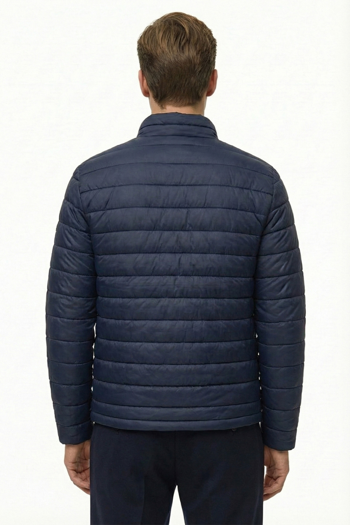 D1fference  Erkek İçi Astarlı Su İtici Rüzgar Geçirmez Hafif Elyaf Dolgulu Dik Yaka Spor Şişme Mont - Görsel 6