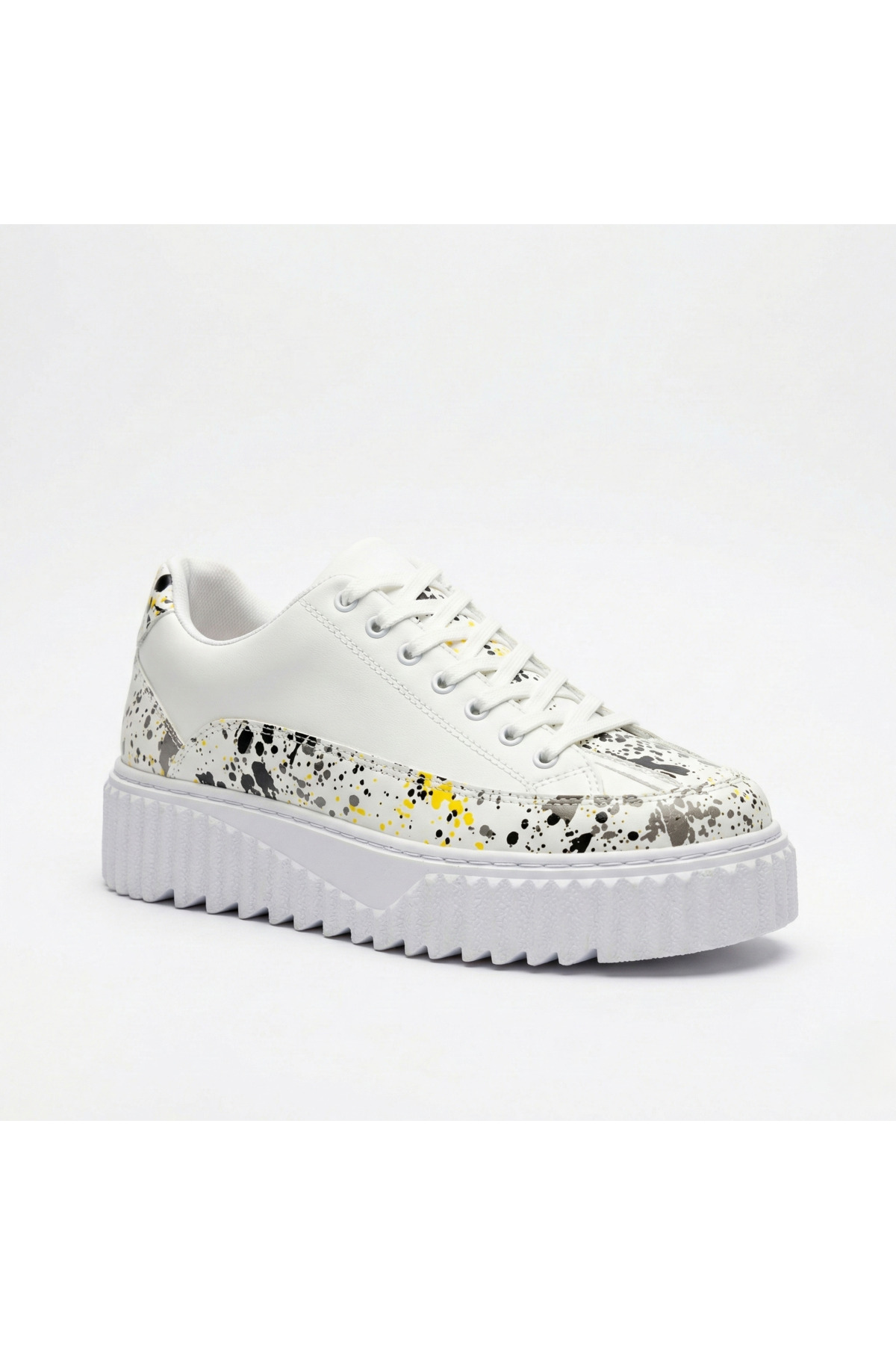 Yellow Black Patterned High Sole Men's Sneaker -Remarkable Design Sports Shoes BA0801