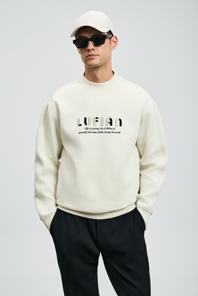 Lufian Oracle Erkek Sweatshirt Kırık Beyaz