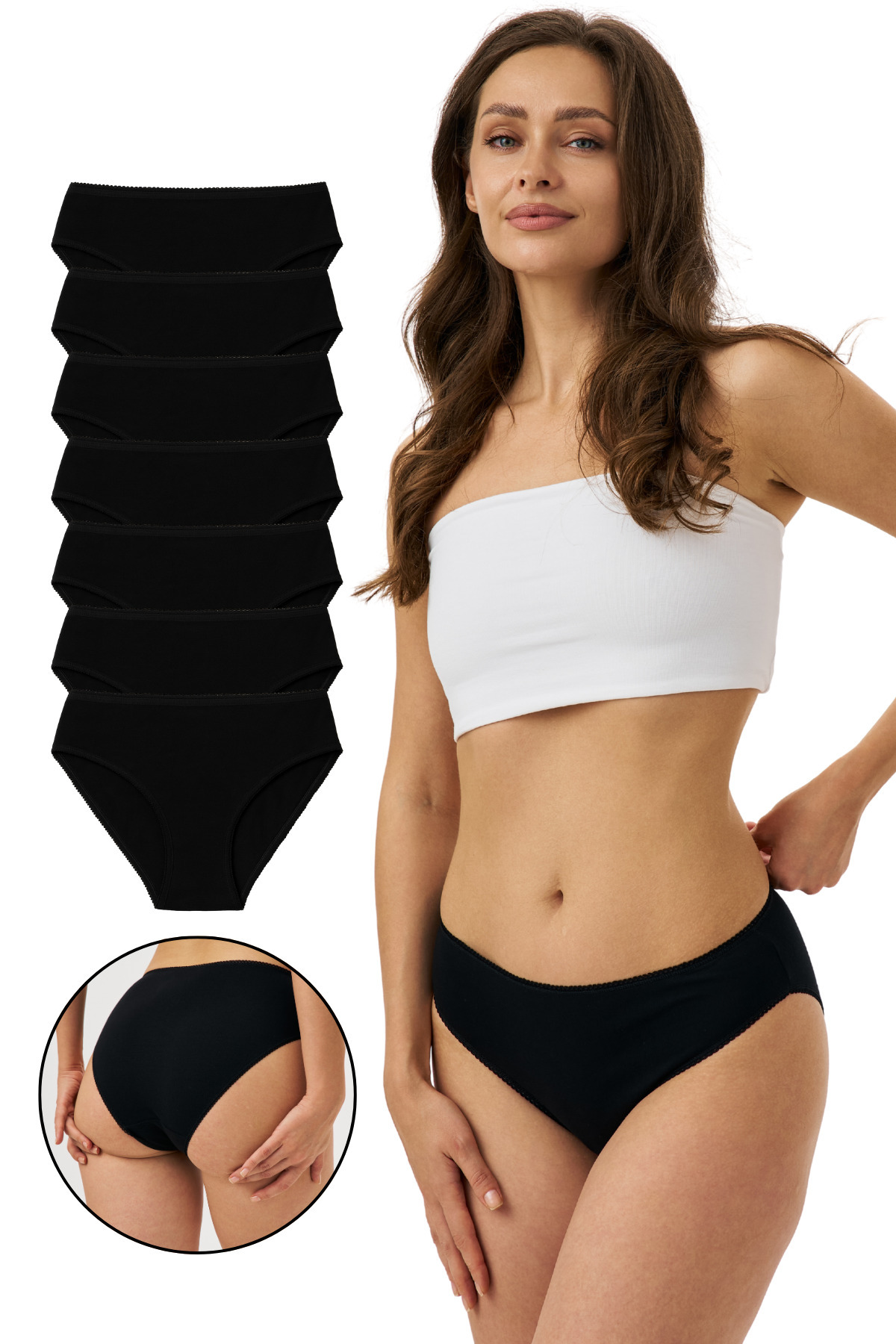 PAMORA Dámska súprava 7 nohavičiek do bikín – 95 % bavlna, 5 % elastan |   Mä...