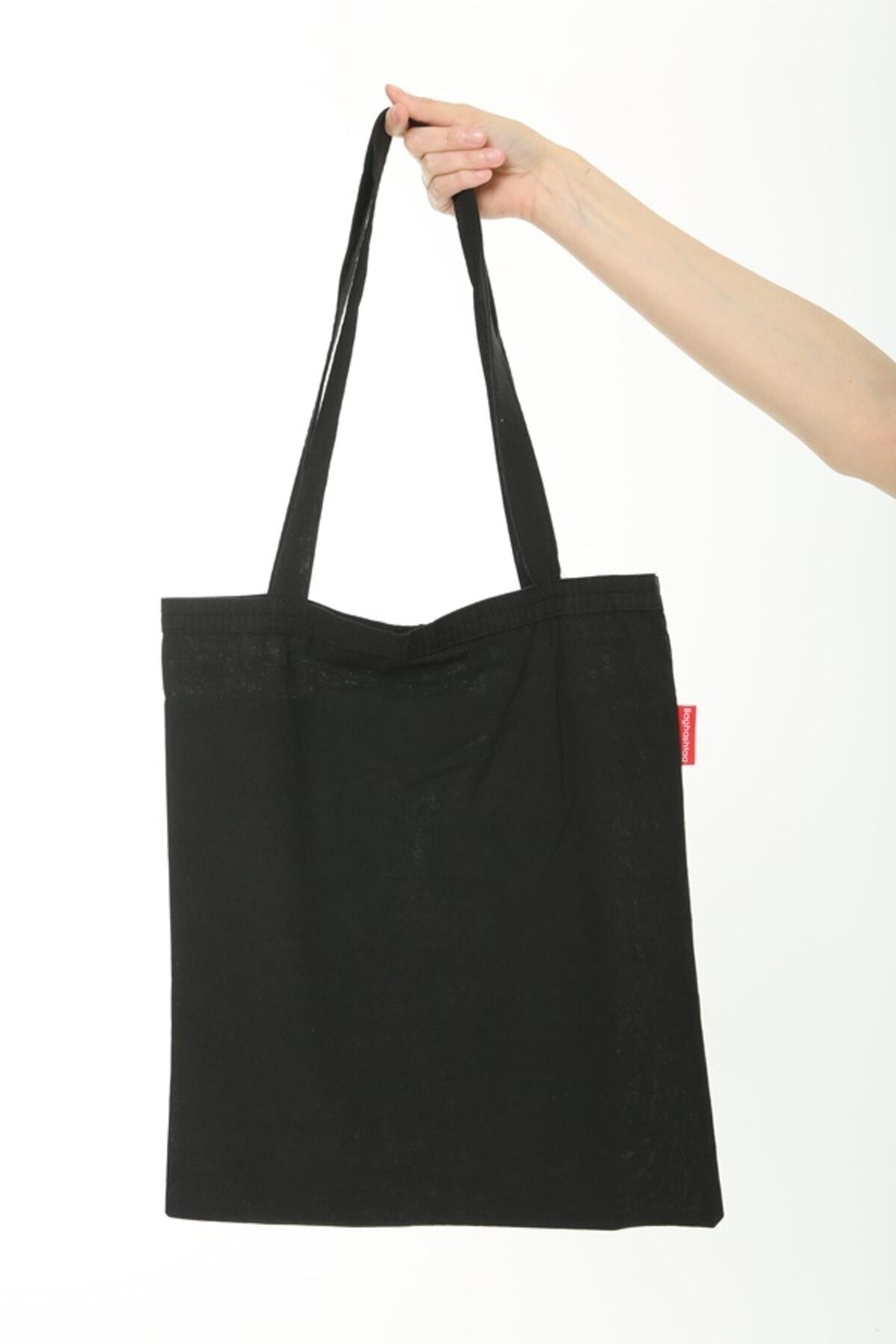 Serkan Çanta Bez Çanta Atölyesi  3 Adet Bez Çanta Siyah-Kırmızı-Krem - Görsel 4