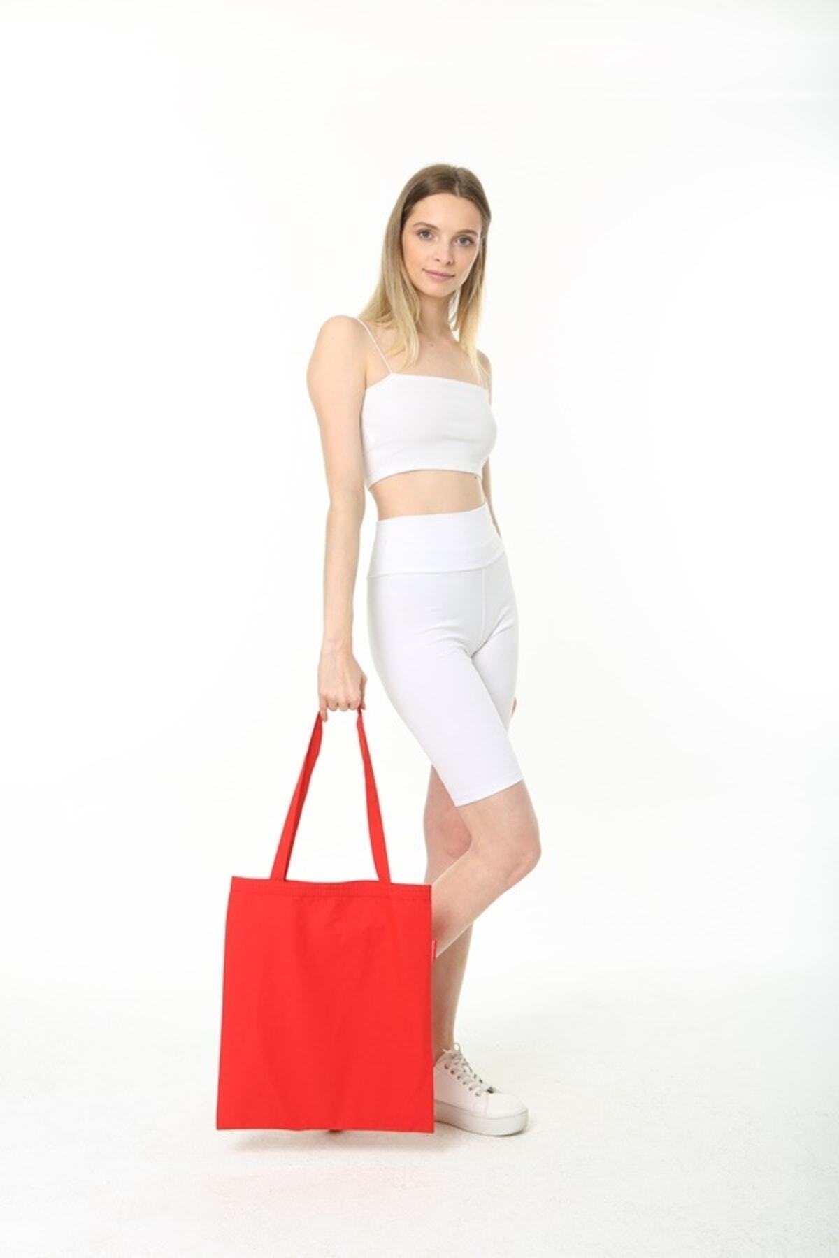 Serkan Çanta Bez Çanta Atölyesi  3 Adet Bez Çanta Siyah-Kırmızı-Krem - Görsel 6