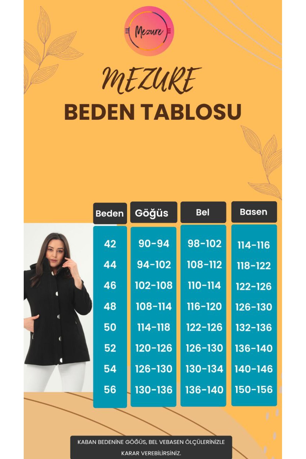 Mezure Kapüşonlu Cepli Kaşe Kaban Çıtçıtlı Büyük Beden görsel 2