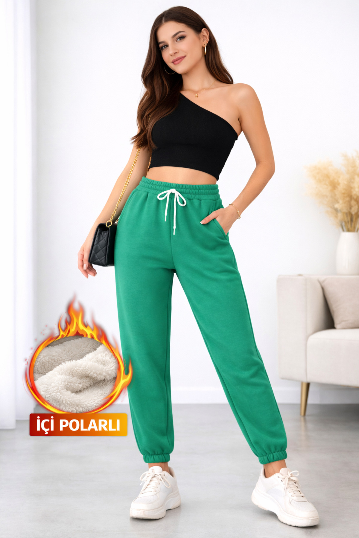 Women's Winter Fleece Thick Raised 3 Thread Jogger Pants