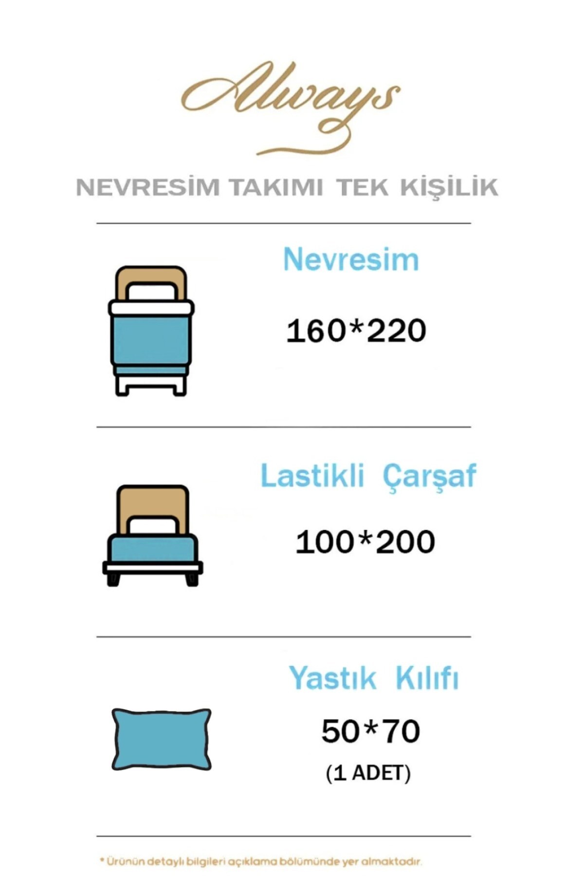 Always Çarşafı Lastikli Çift Taraflı Tek Kişilik Nevresim Takımı Füme Gri fotoğrafı 2 (önizleme)