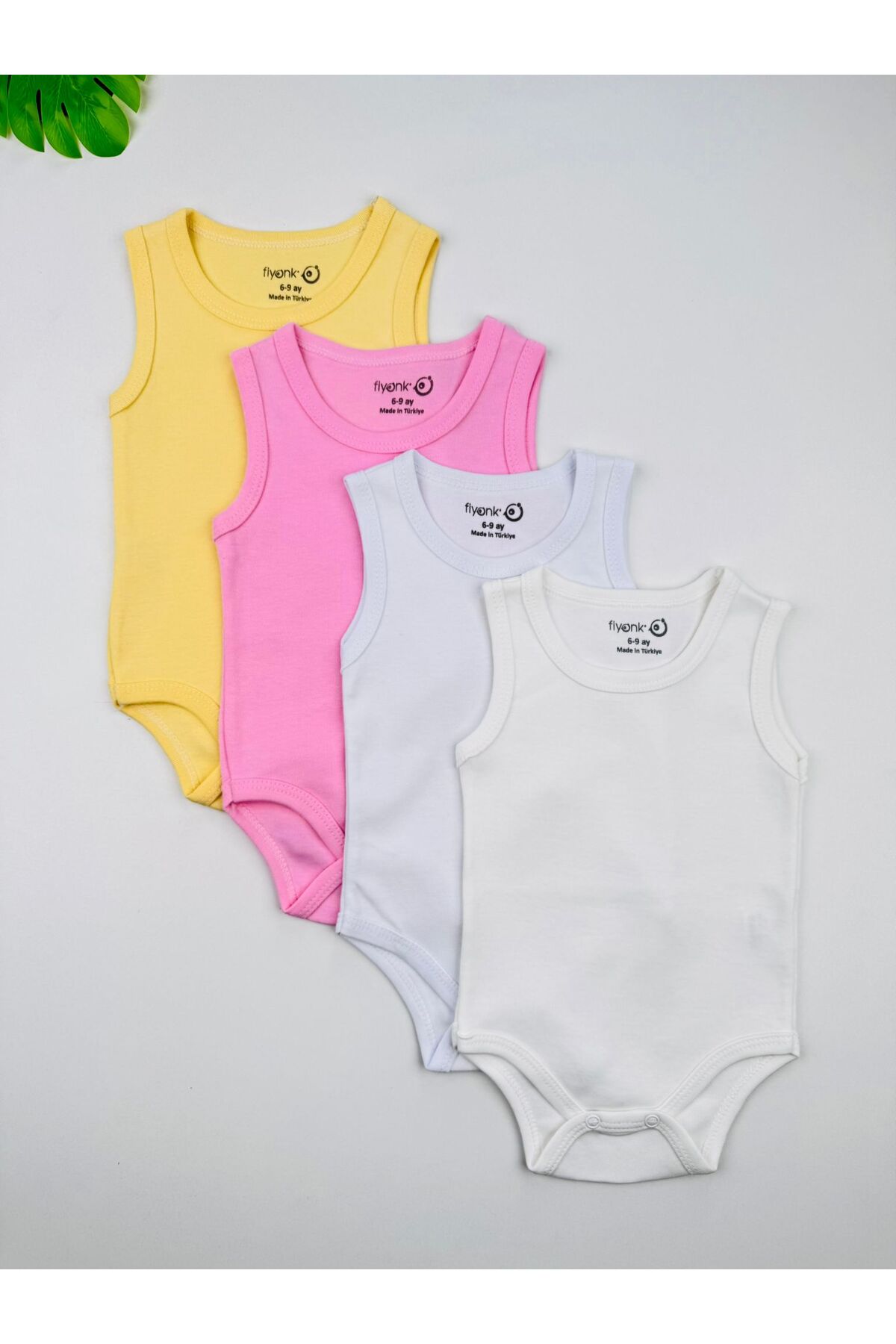 EFU BABY 4'lü %100 Pamuklu Esnek İnterlok Kız Bebek Atlet Body Zıbın fotoğrafı 2 (önizleme)