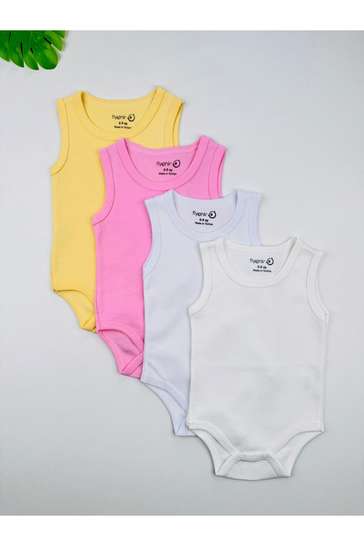 EFU BABY 4'lü %100 Pamuklu Esnek İnterlok Kız Bebek Atlet Body Zıbın fotoğrafı 3 (önizleme)