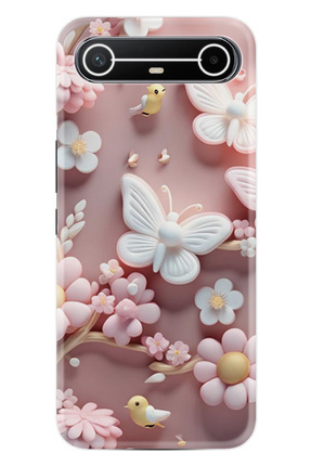 TECNO Spark Slim (KM9) Kılıf Boutique Baskılı Resimli Pembe Kelebekler Pcode ...