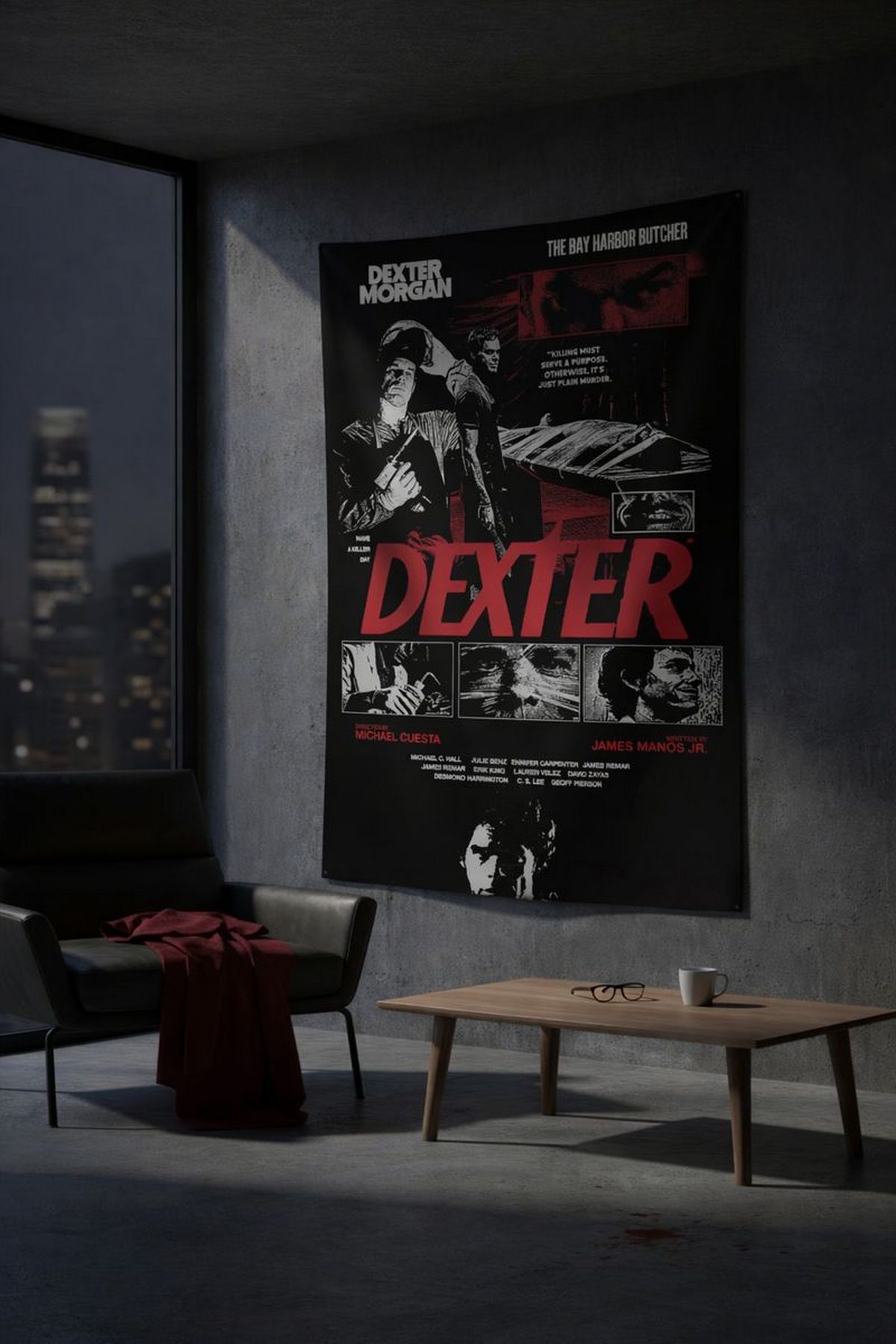 Dexter Series Poster Dexter Morgan Fabric Wallcovering Home Decoration Tapestry