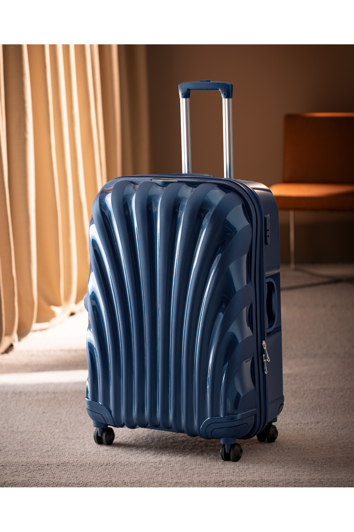 Madame Coco  Huitre Valiz/Bavul - Lacivert - Büyük Boy