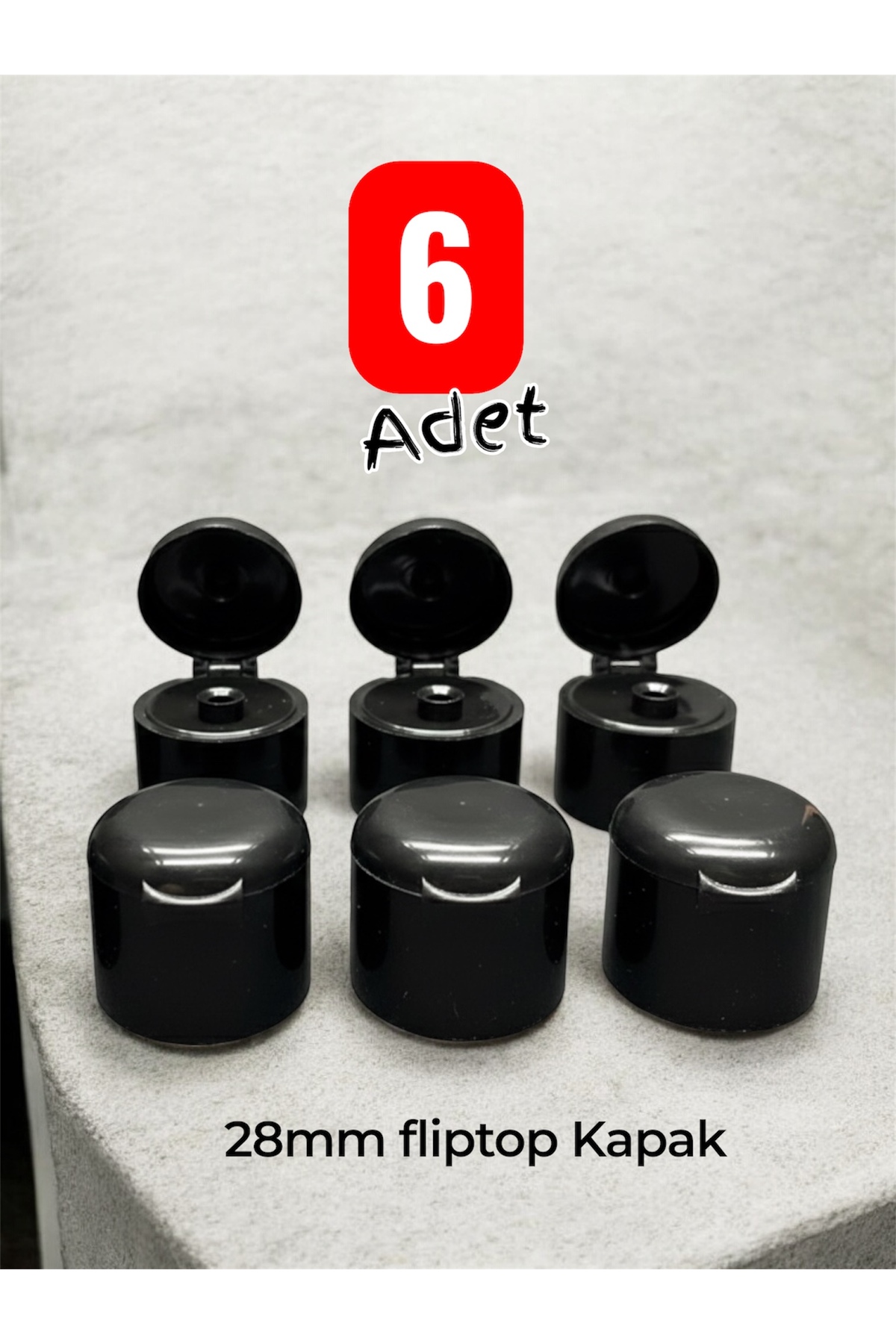 6 Pcs Fliptop Caps Amber-transparent For 28mm Bottles