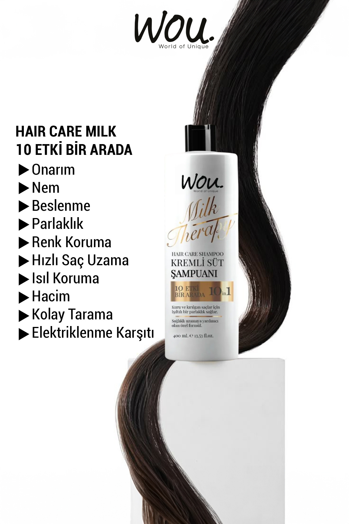 Milk Therapy 400Ml Şampuan/150Ml Saç Bakım Sütü/250Ml Body Scrub/Süt Kokulu Kese — 8683348004156-2 — تصویر 4 از 4