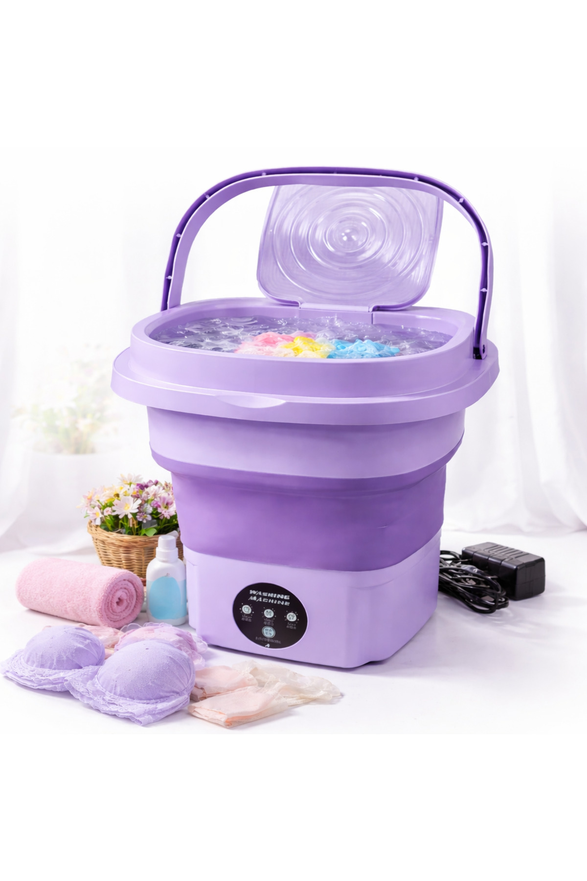 Generic Portable Washing Machine Folding Mini Automatic Lightweight Underwear...