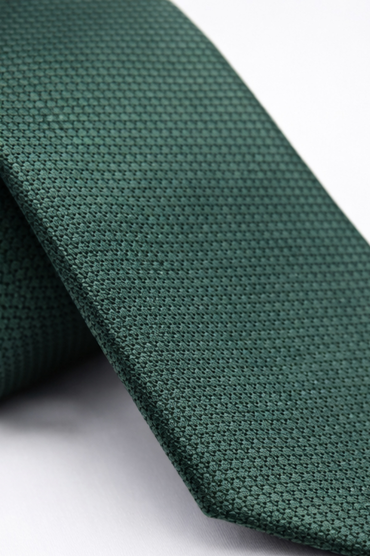 Gambocci  Erkek Yeşil Armürlü Mendilli Kravat - Görsel 4