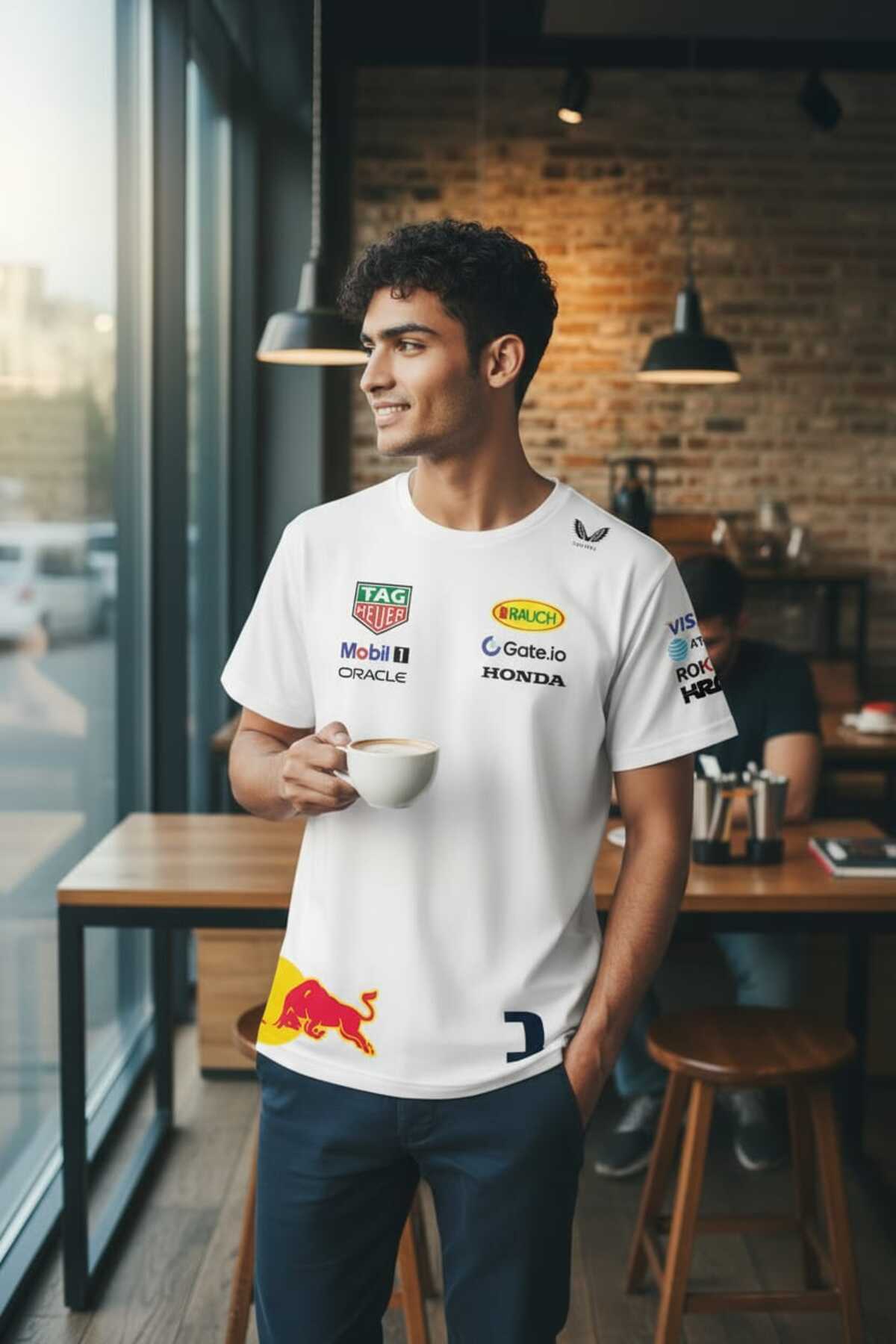 niceworkbynicehands FORMULA 1 2025 SPONSOR TASARIMLI BASKILI BEYAZ T-SHIRT TİŞÖRT