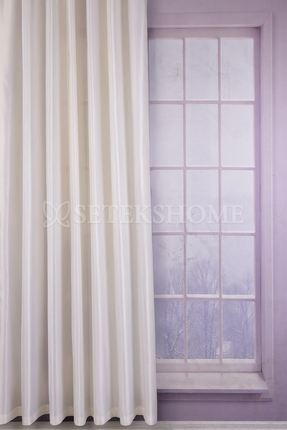 Setekshome Saten Güneşlik Perde Kırık Beyaz - Ekru