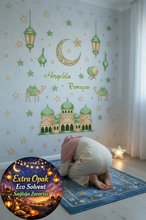 Kt Grup - Ramazan Ayı Temalı Süsleme Cam Duvar Süsleri Ramazan Sticker Seti