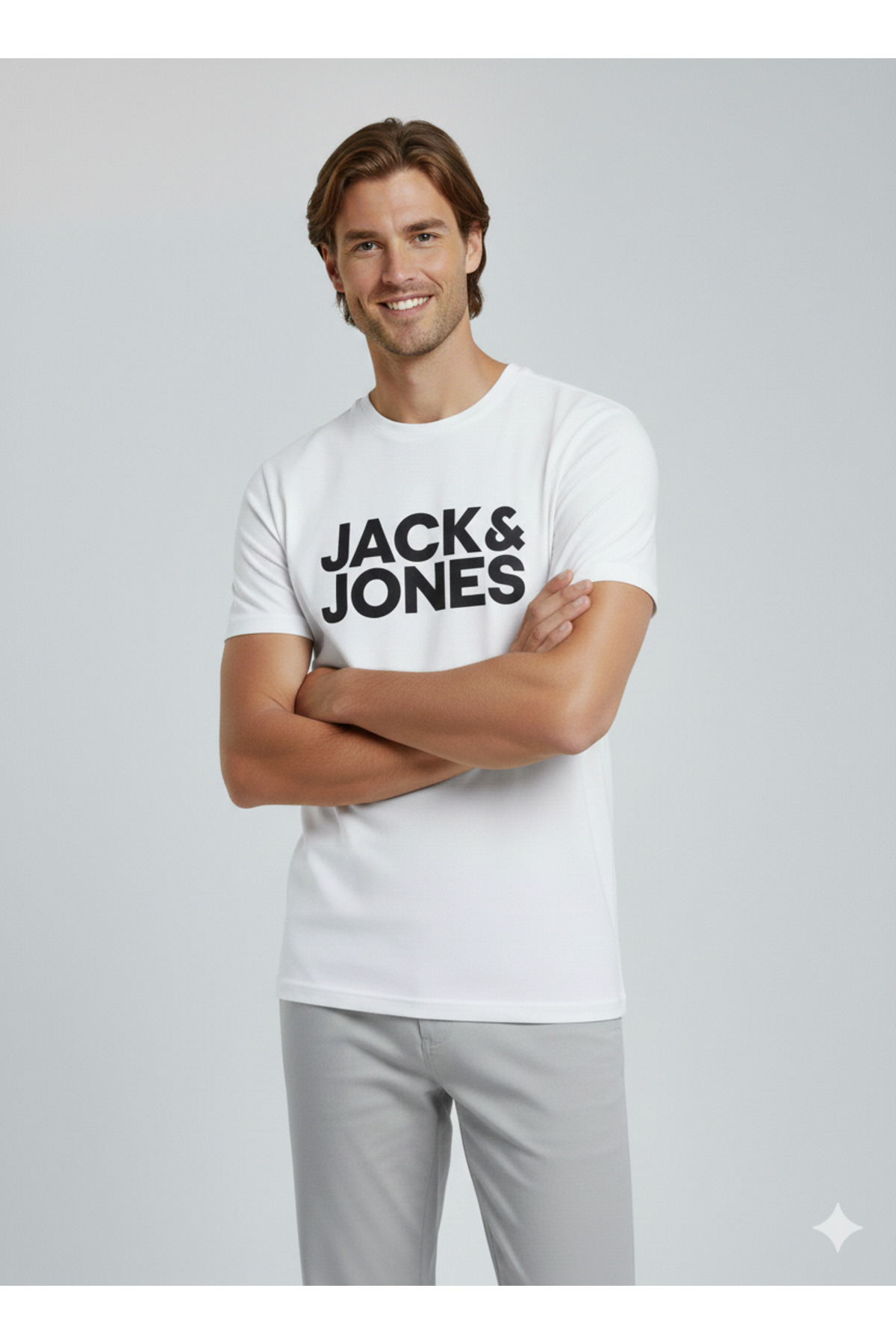 تیشرت مردانه اسلوگان آستین کوتاه | جک اند جونز Jack & Jones ZLE12151955ZİLMOD - تصویر 4