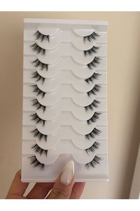 hulyabeauty 10 çift yarım kirpik gerçek saç doğal model