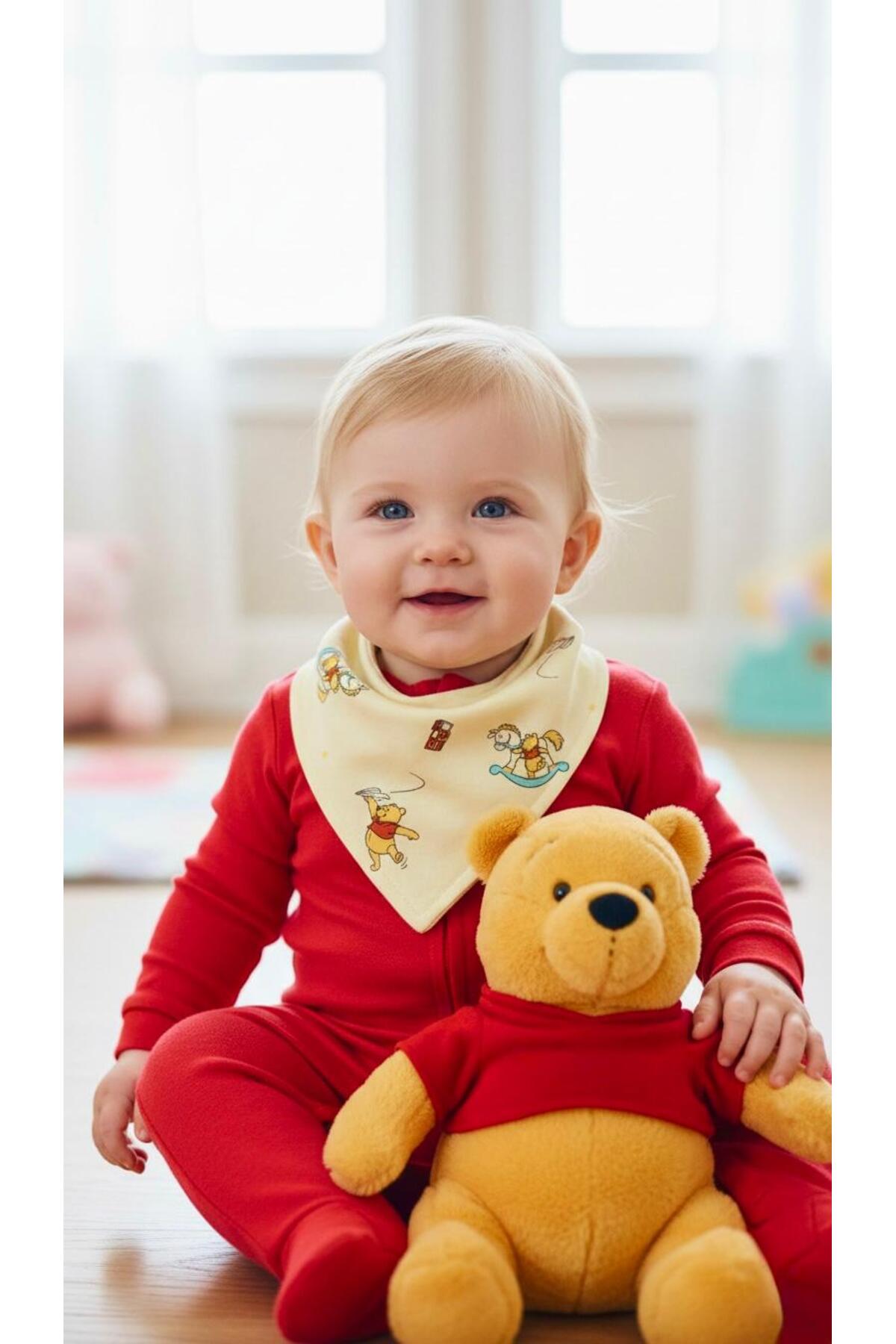 Lumos Trade Bebek %100 Pamuk Çift Katlı Sevimli Hayvanlar Fular Mama Önlüğü Salya Önlüğü Set 4 Adet fotoğrafı 3 (önizleme)