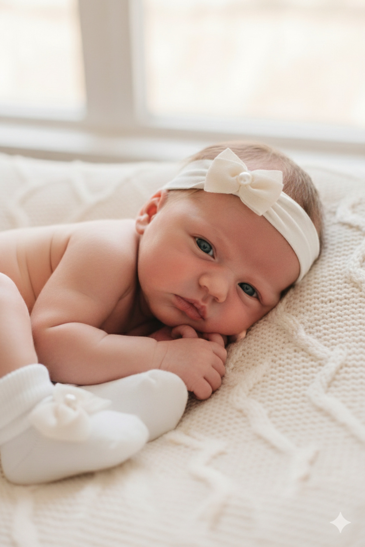 Genel Markalar Fiyonklu Bandana Hediyelik Bebek Çorap Takım 0-2 Yaş fotoğrafı 2 (önizleme)