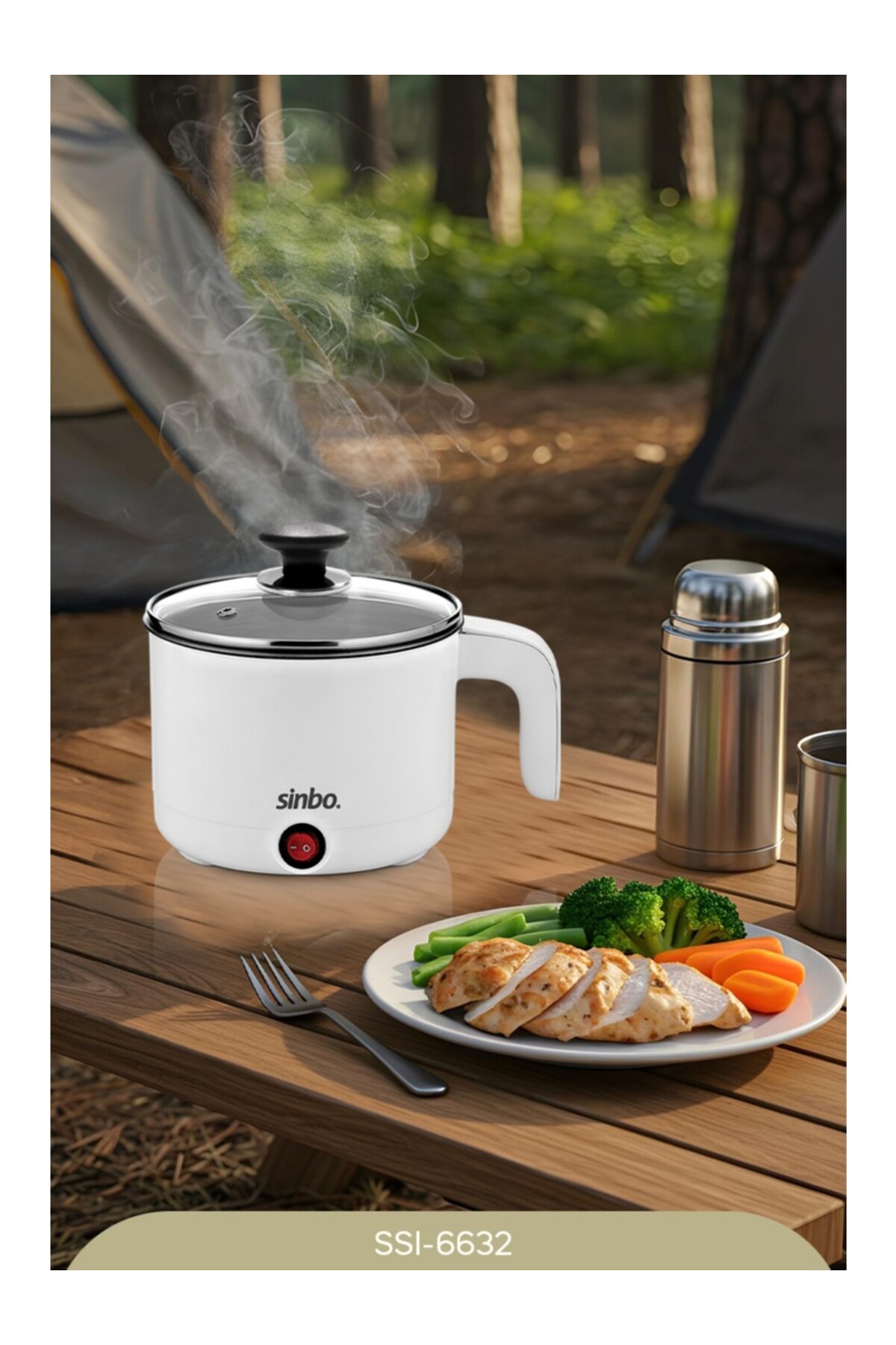 Go İthalat ELEKTRİKLİ FONKSİYONLU PİŞİRİCİ ÇELİK TENCERE 800ML 400W BUHARDA PİŞİRME APARATI fotoğrafı 3 (önizleme)