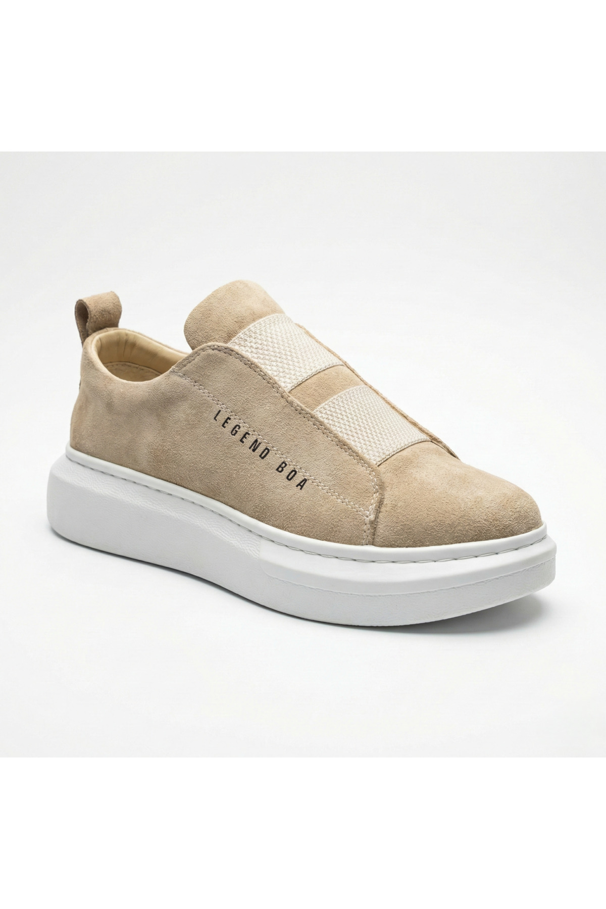 BA0307 Thick Sole Suede Double Band Cream Men's Casual Shoes – Orthopedic And Stylish