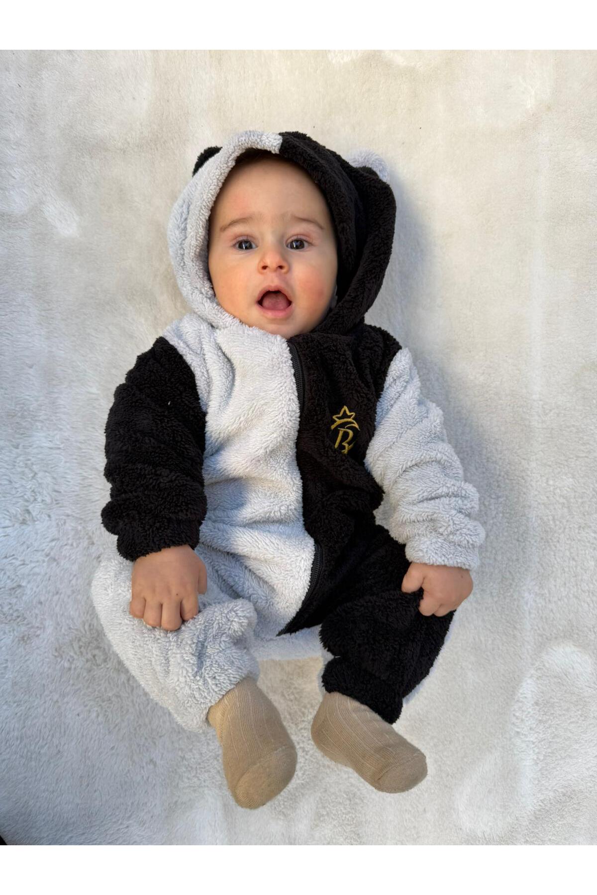 Minizade Peluş Unisex Fermuarlı Kışlık Ponponlu Palyaço Bebek Uyku Tulumu fotoğrafı 3 (önizleme)