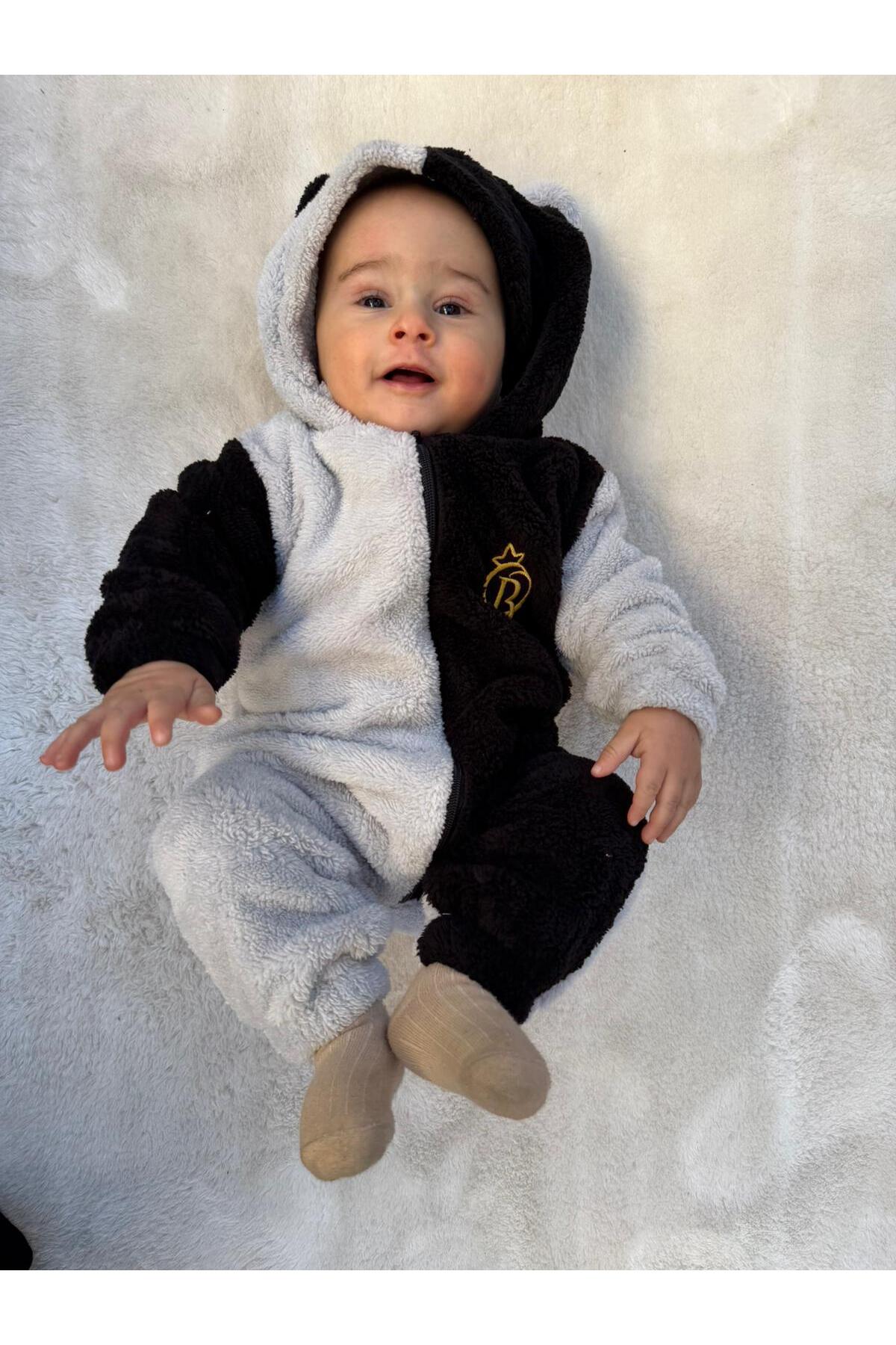 Minizade Peluş Unisex Fermuarlı Kışlık Ponponlu Palyaço Bebek Uyku Tulumu fotoğrafı 5 (önizleme)