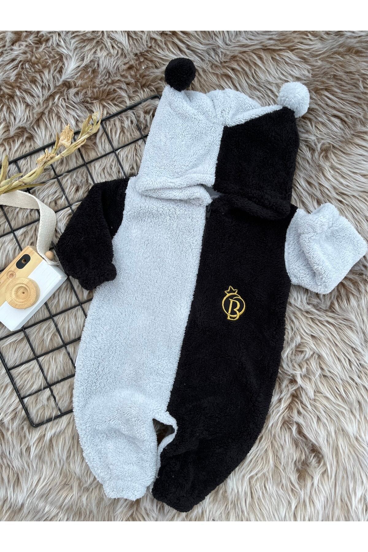 Minizade Peluş Unisex Fermuarlı Kışlık Ponponlu Palyaço Bebek Uyku Tulumu fotoğrafı 4 (önizleme)