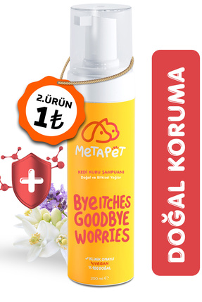 Metapet Kediler için Kuru Köpük Şampuanı, (Bit Pire Parazit Kene Damlası Tara...