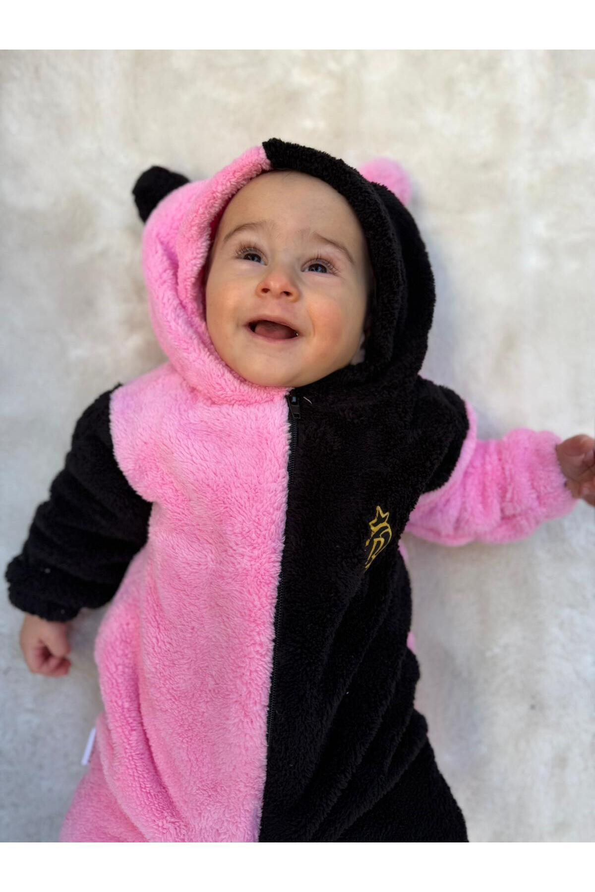Minizade Welsoft Peluş Fermuarlı Kışlık Ponponlu Palyaço Kız Bebek Uyku Tulumu fotoğrafı 2 (önizleme)