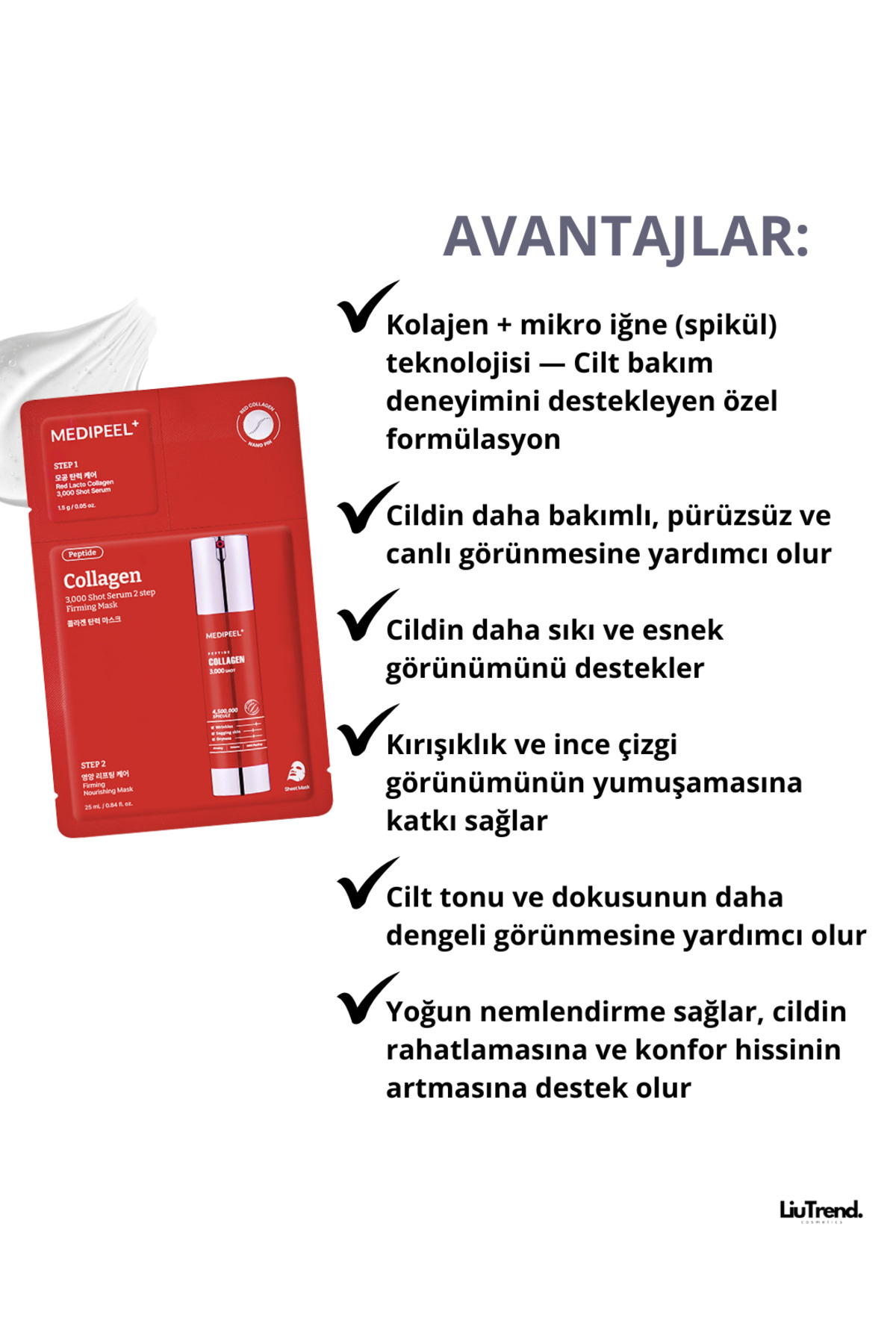 Medipeel Red Lacto Collagen 3000 Shot Serum 2 Step Mask 1,5 g + 25