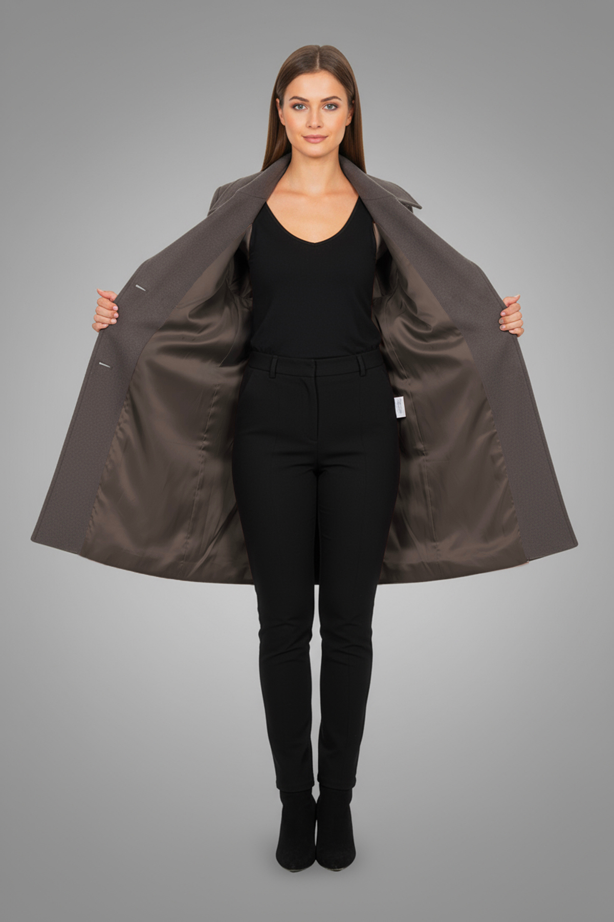 Soydan Güner  Kadın Yünlü Kısa Kruvaze Kaban 1480 - Görsel 6