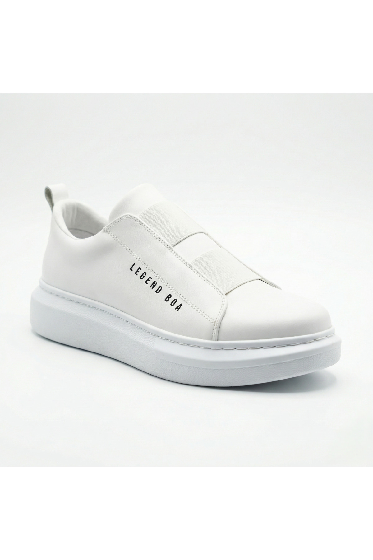 White Skin Leather Non-Slip Sole Men's Sneaker - Floor Grip High Casual Sports Shoes BA0307