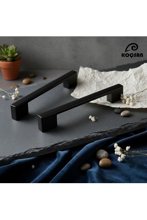 Koçsan Çift Delikli Siyah 96-128 Mm Metal Köprü Kulp, Lüks Country Mutfak Mob...