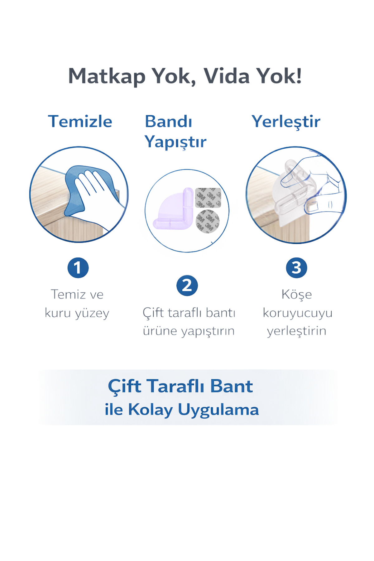 ketbox 12 Adet Silikon Köşe Koruyucu 3m Bantlı Çocuk Bebek Güvenlik Emniyet fotoğrafı 4 (önizleme)