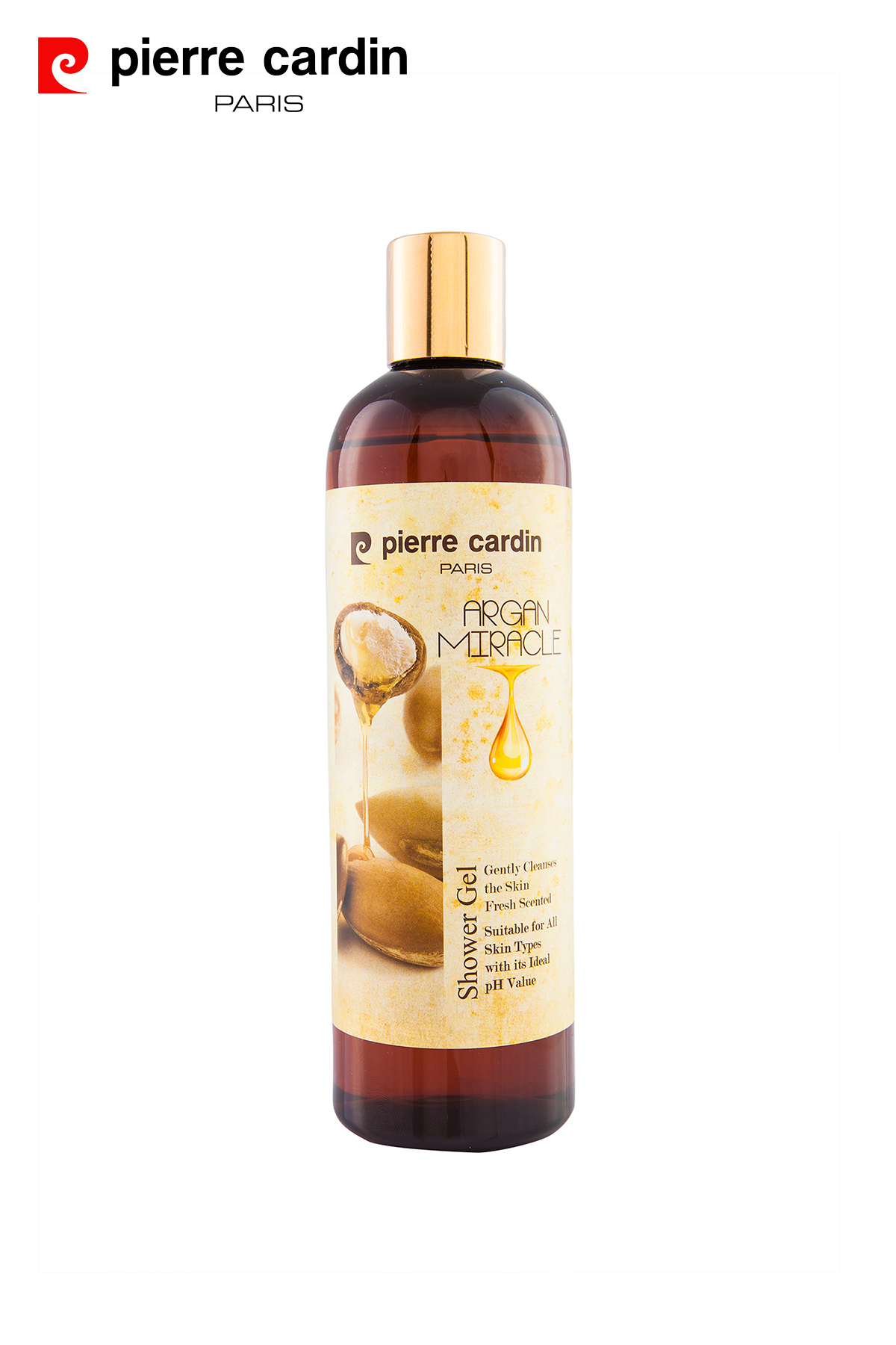 ژل دوش احیا کننده با عصاره روغن آرگان، ویتامین E، pH متعادل - 400 میلی لیتر پیر کاردین ژل دوش / شاور ژل Pierre Cardin