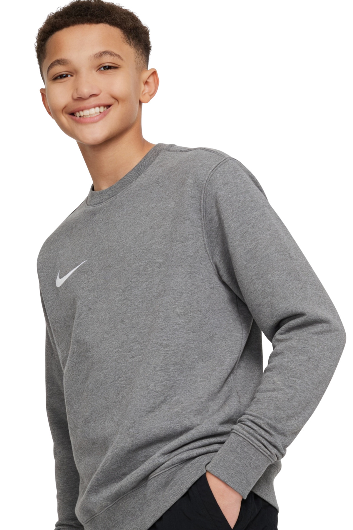 سویشرت یقه گرد جوان پارک 20 خاکستری CW6904-071 نایکی سویشرت اسپرت Nike