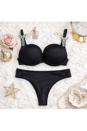 Glazy Angel Kristal İç Giyim Seti (Sütyen & Tanga)