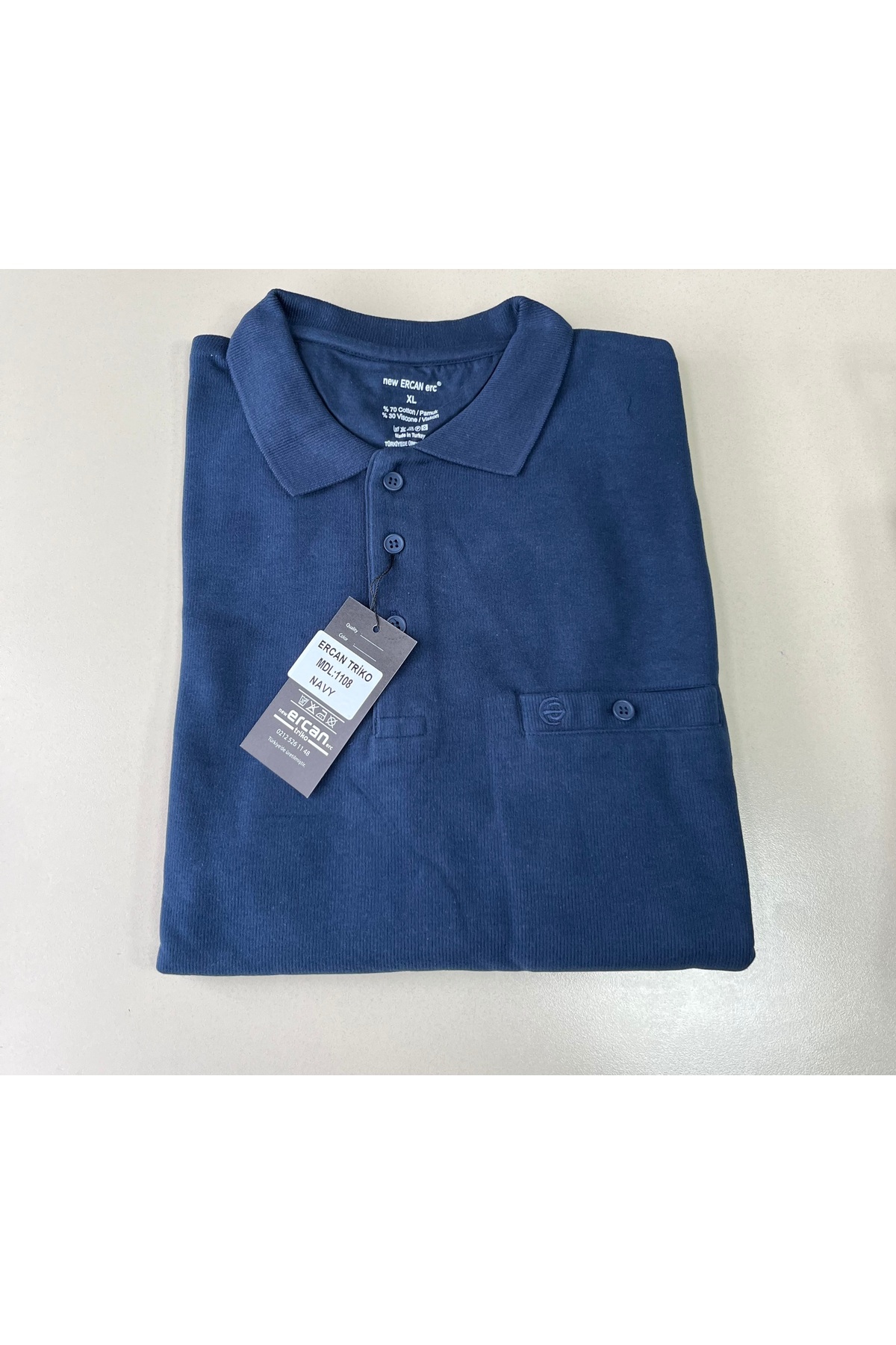 Butik Selanik Çelik Örgü Tüylenmez Kışlık Kaliteli Polo Yaka Kazak görsel 2