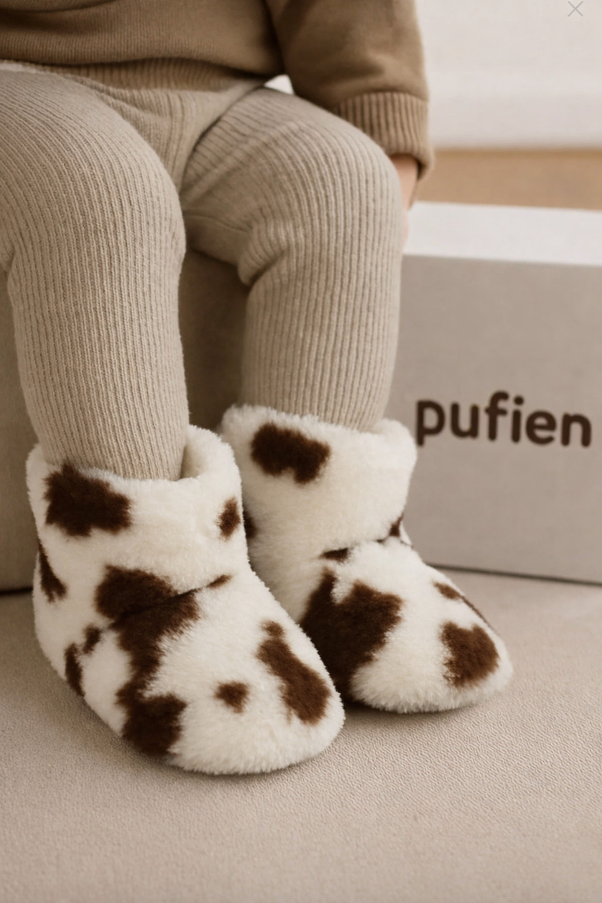 pufien Çocuk ve Bebek Panduf, Kışlık Peluş Bot, Yumuşak, Sıcak Tutan, Kaymaz Tabanlı Ev İçi Patik, Ev Botu fotoğrafı 5 (önizleme)